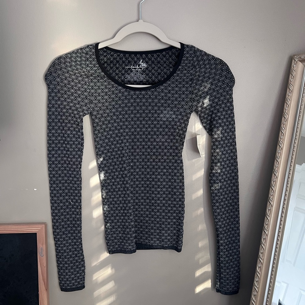 Free People Love Letter Patterned Blouse